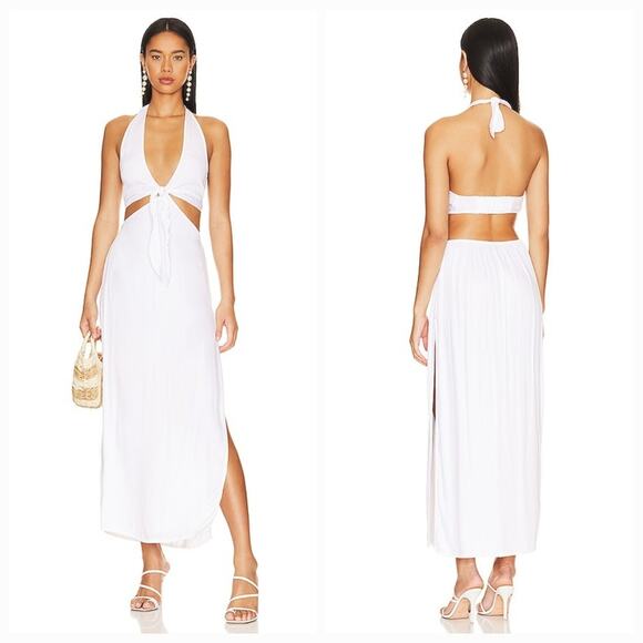 Lovers and Friends Forget Me Knot Maxi Dress in White Medium - Picture 1 of 13